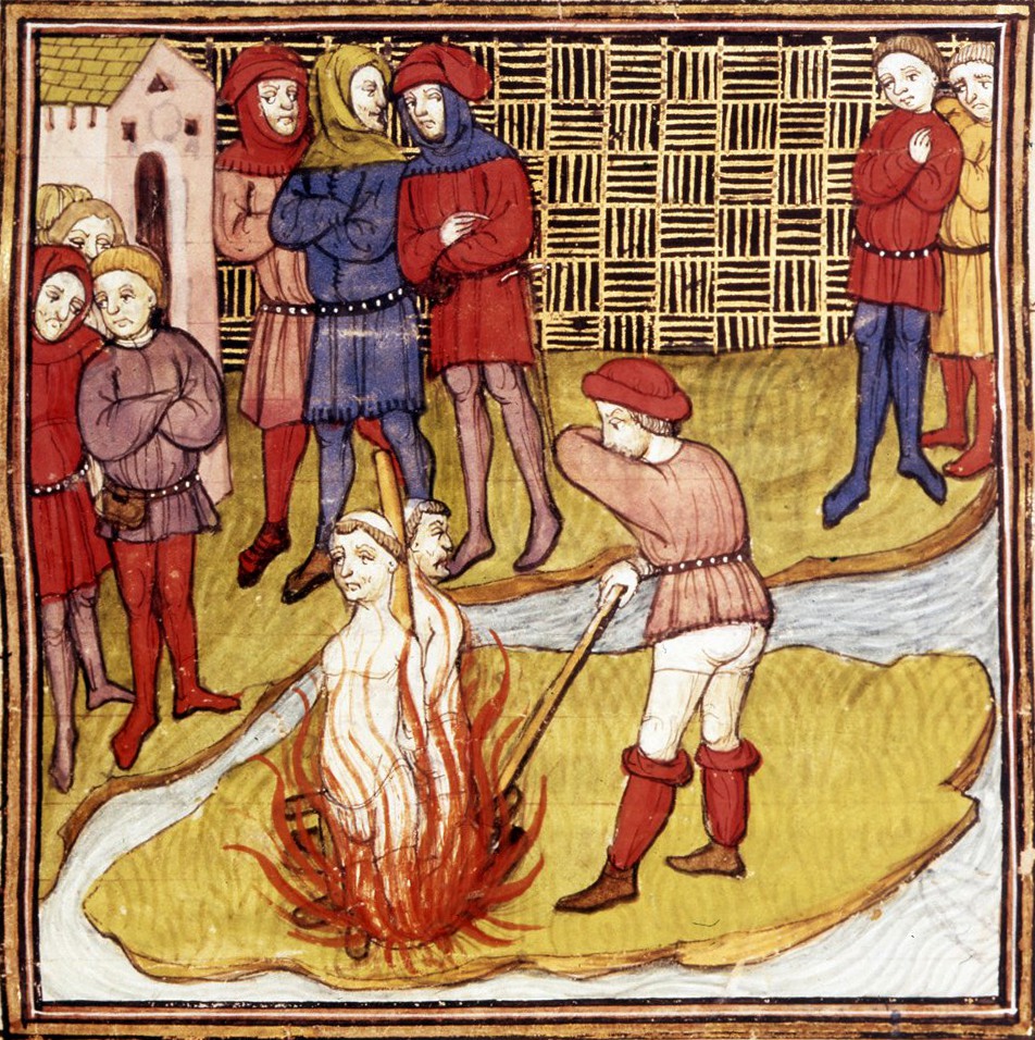Painting of the burning of Jacques de Molay.